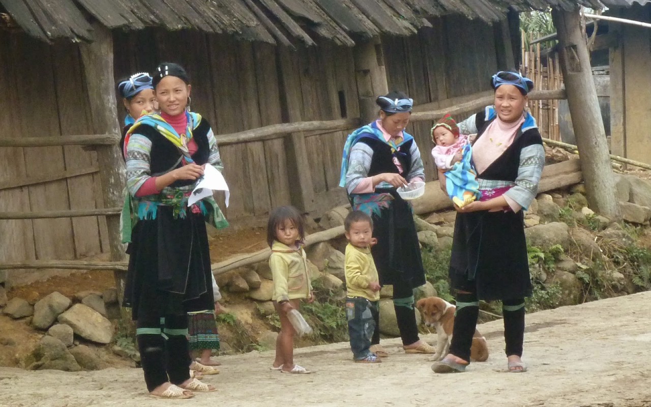 White Hmong in their unique dresses.  Photo: Golden Holiday Travel