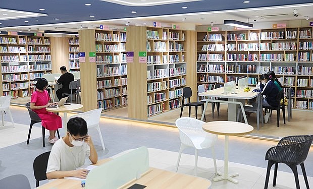 Part of the Hanoi Library after the renewal project was completed. (Photo: VNA)