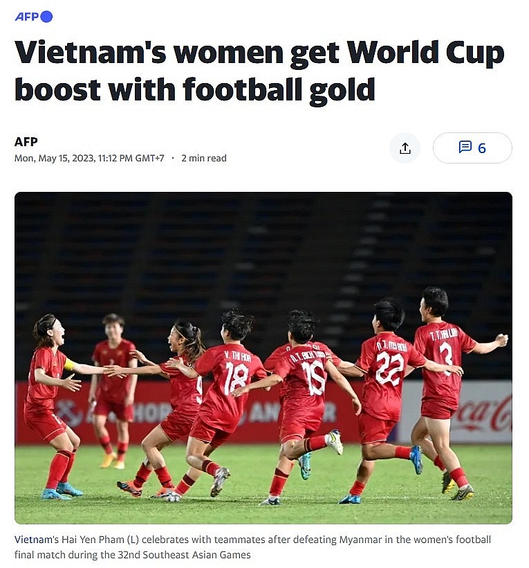 AFP article about the victory of the Vietnamese team.