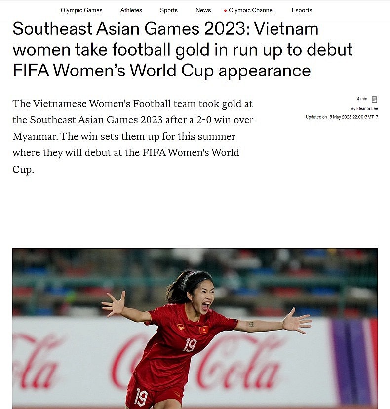 AFP article about the victory of the Vietnamese team.