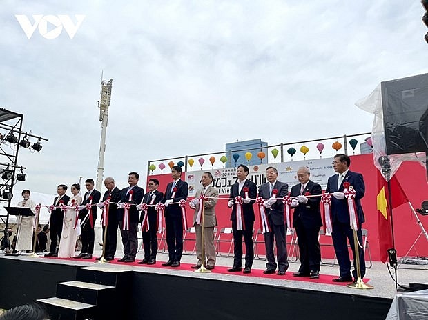 At the ceremony to launch the Vietnam Festival 2023 in Osaka, Japan. (Photo: vov.vn)