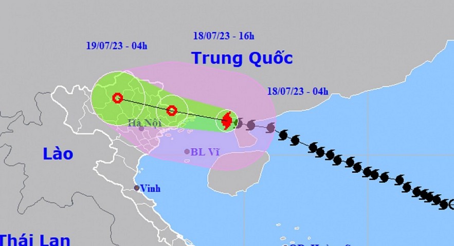 Typhoon TALIM has weakened before slamming into northern coastal provinces on July 18 afternoon.