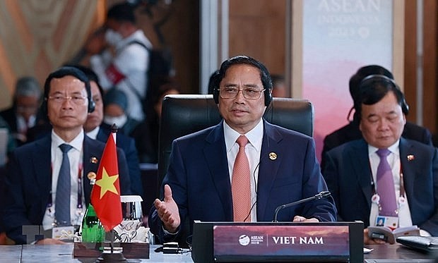 Prime Minister Pham Minh Chinh speaks at the 42nd ASEAN Summit and related meetings in Indonesia this year. (Photo: VNA)(Photo: VNA)