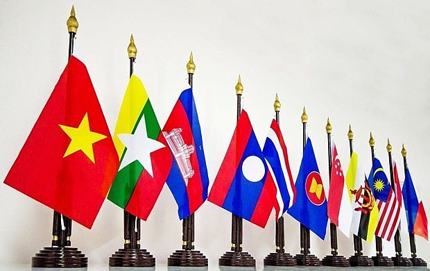 The national flags of ASEAN member states (Photo: VNA)