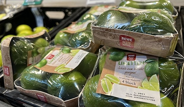Vietnamese lemon is sold at a supermarket in Germany. (Photo: VNA)