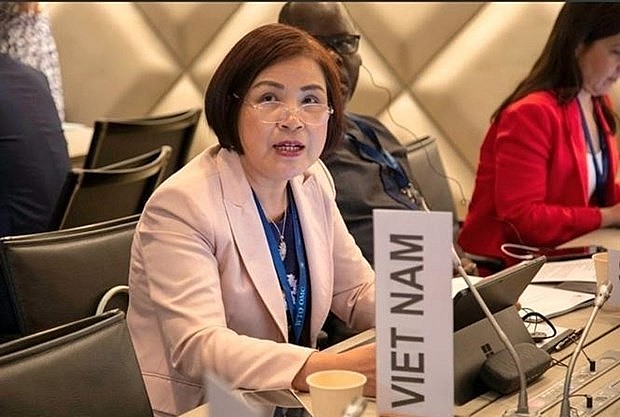 Vietnamese Ambassador Le Thi Tuyet Mai speaks at the 57th session of the International Trade Centre’s Joint Advisory Group on July 20. (Photo: VNA)