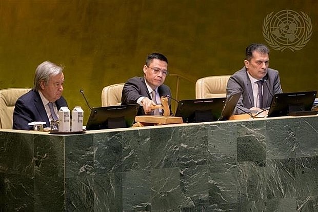 Vietnam successfully completed its one-year term as Vice President of the 77th session of the United Nations General Assembly. (Photo: VNA)