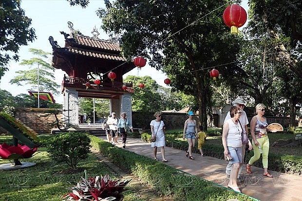 Temple of Literature - an attractive destination for foreign tourists. (Photo: VNA)