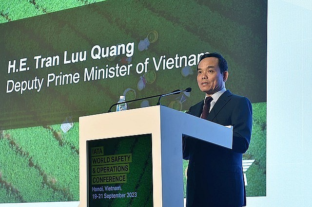 Deputy Prime Minister Tran Luu Quang speaks at the conference. (Photo: VGP)