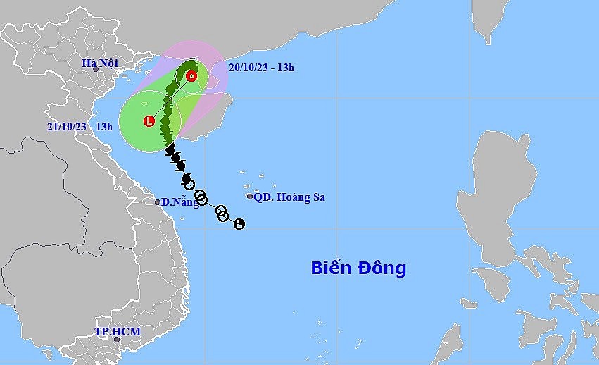 Tropical storm Sanba is moving far away from the Vietnamese mainland towards China's Lei-zhou peninsula. (Photo: NCHMF)