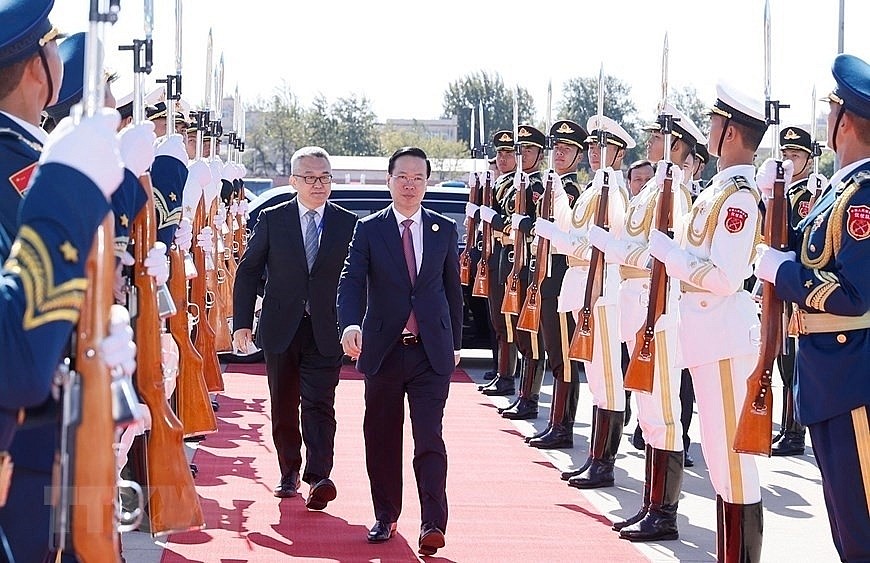 Vietnamese President Vo Van Thuong has left Beijing, China, for Hanoi, concluding his working trip to China where he attended the third Belt and Road Forum.