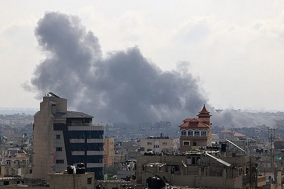 Rafah city in the Gaza Strip after an air attack. (Photo: AFP)