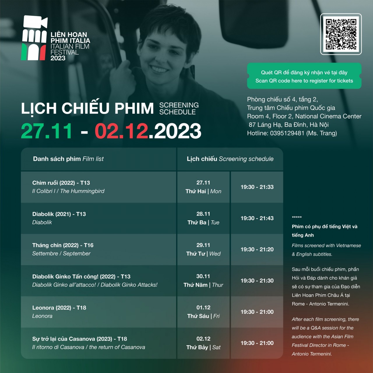 Italian Film Festival 2023 to Take Place in Hanoi Next Week