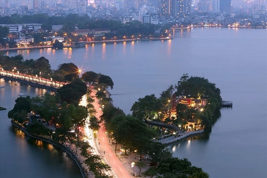 Hanoi from a bird's-eye view (Photo: dulich.laodong.vn)