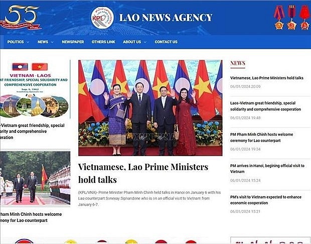 An article published by Lao News Agency (Photo: VNA)