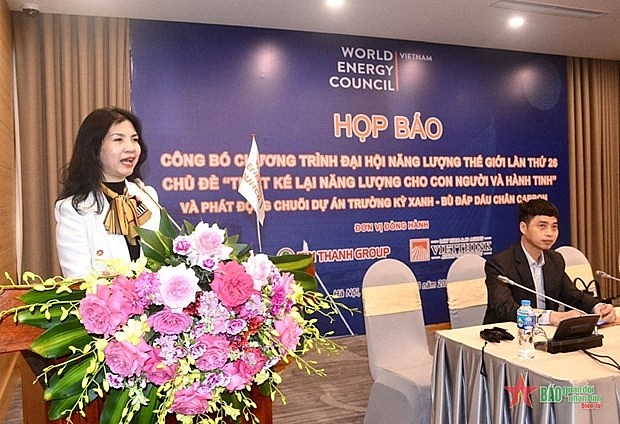 Titathy Nguyen, President of WEC Vietnam speaks at the press conference (Photo: qdnd.vn)