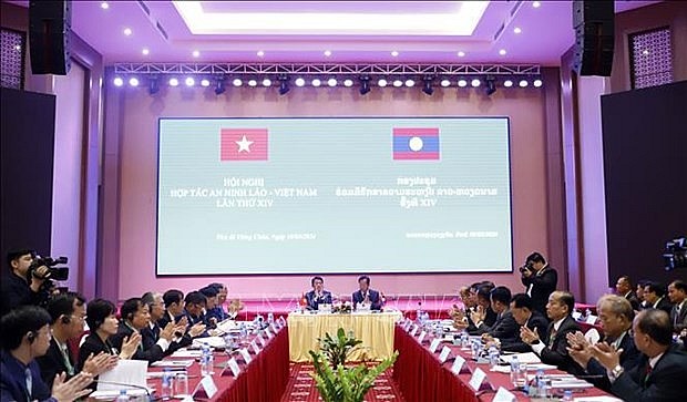 At the14th Vietnam - Laos Security Cooperation Conference in Vientiane, Laos. (Photo: VNA)