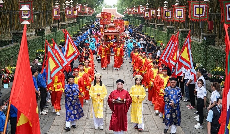 A ceremony marking the anniversary of Hung Kings - the legendary founders of Vietnam.