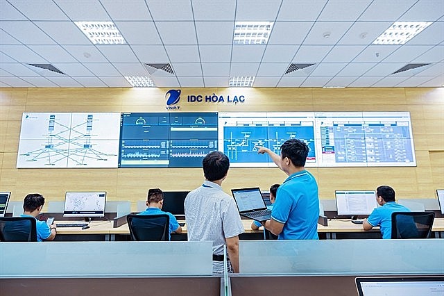 Internet data centre (IDC) in Hòa Lạc Hi-Tech Park. This is the largest IDC in Việt Nam, invested by VNPT. Photo: VNPT