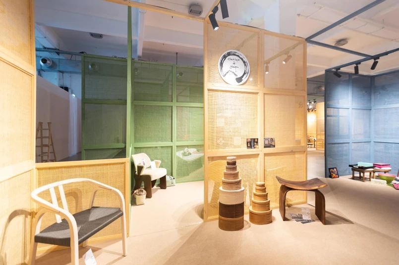 Furniture products are displayed at Vietnam Pavilion at Milan Design Week. Source: HAWA Vietnam