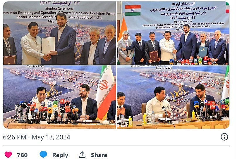 India-Iran sign 10-year contract over Chabahar Port operation