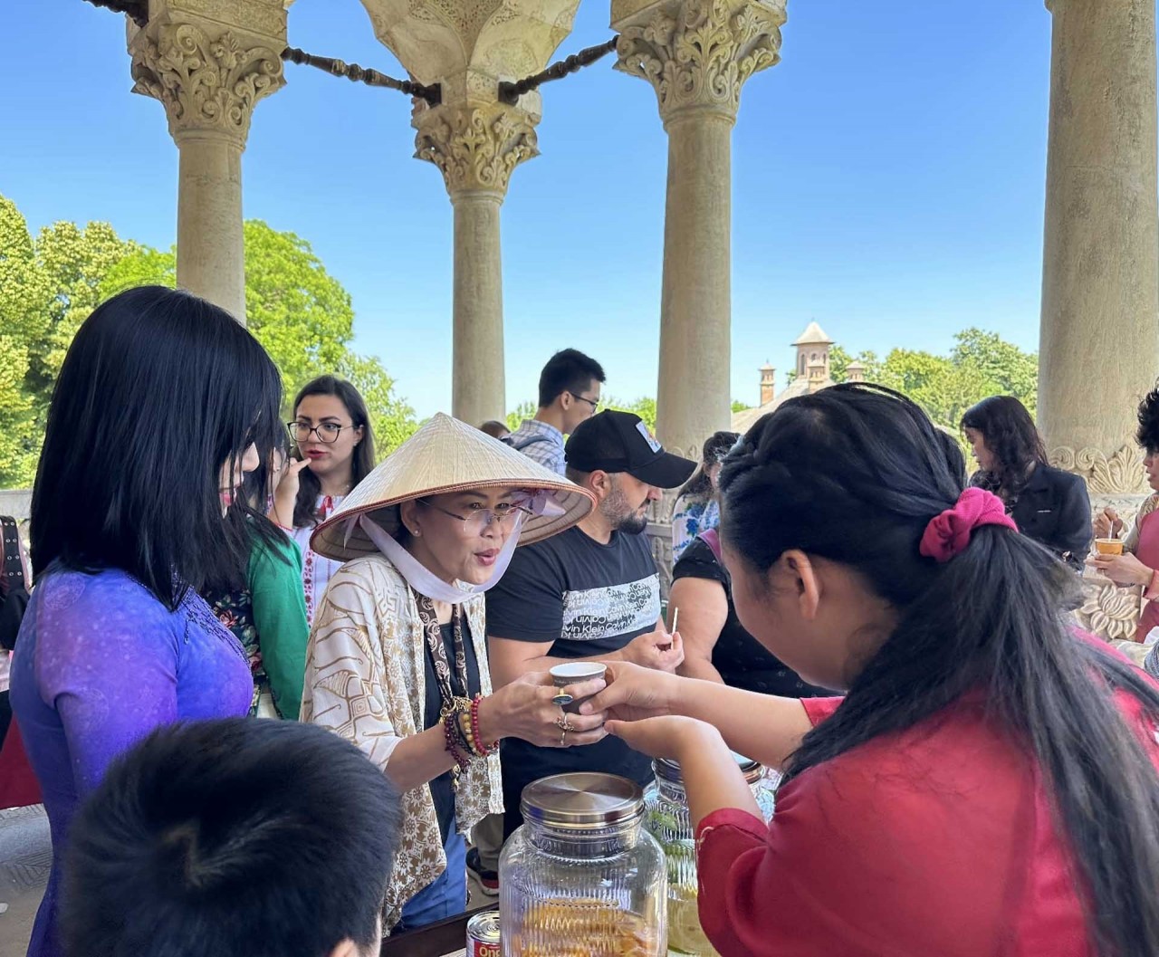 Visitors enjoyed learning about Vietnamese coffee.