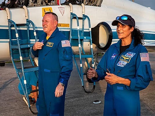 NASA astronauts Barry Wilmore and Sunita Williams at Kennedy Space Centre in Florida ahead of NASA’s Boeing Crew Flight Test. (Photo credit NASA) © Provided by Asian News International (ANI)