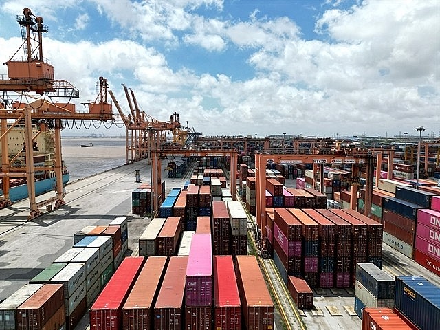   A container depot at Hải Phòng Port. 