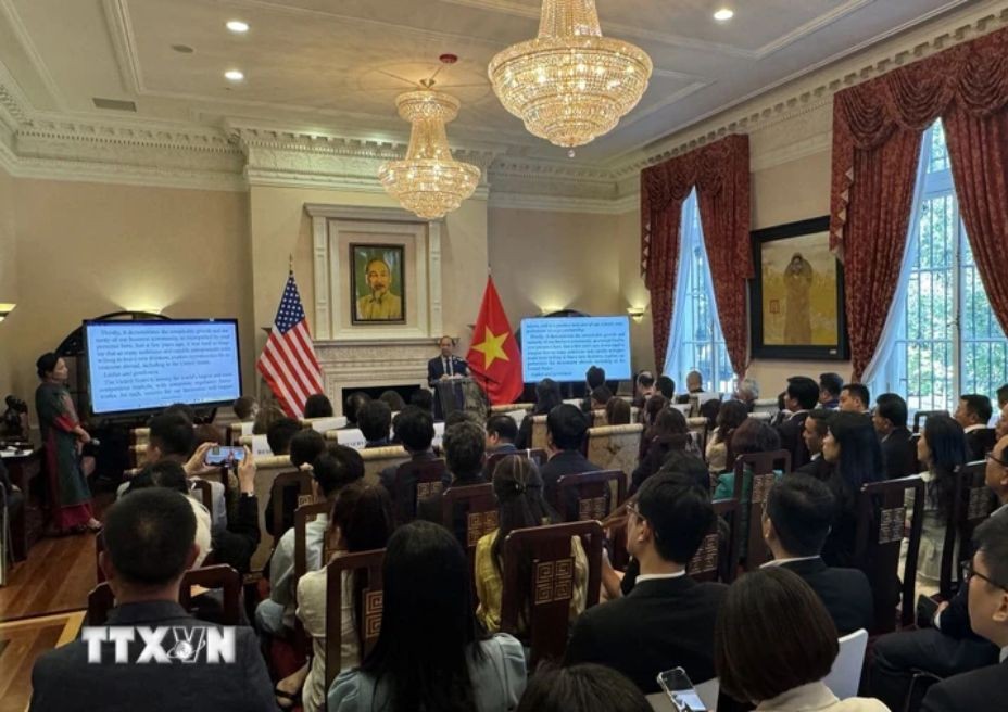 Overview of the seminar connecting Vietnamese businesses organized by the Vietnamese Embassy in the US. (Photo: Kieu Trang/TTXVN)