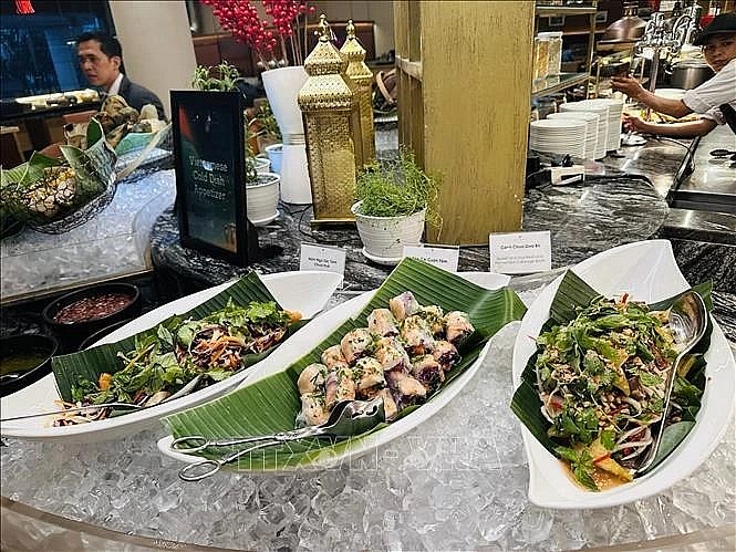 Vietnamese dishes served at the event in Jakarta (Photo: VNA)