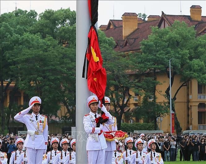 Flag at half-mast for national mourning of General Secretary Nguyen Phu Trong at Ba Dinh Square