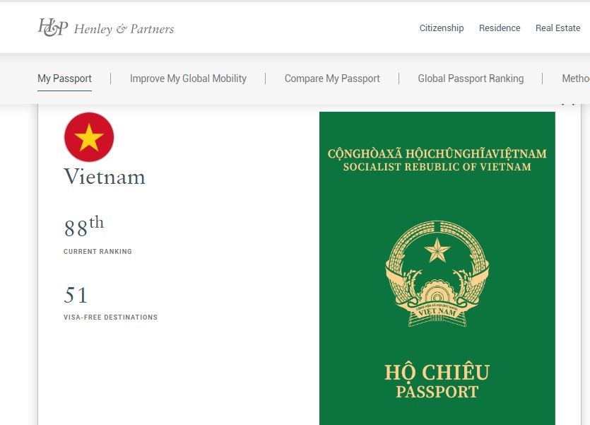 vietnam ranks 88th in worlds powerful passport index