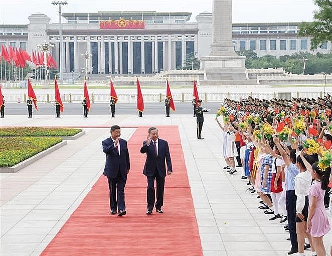 Grand Welcome Ceremony Held in Beijing for Party General Secretary and President To Lam