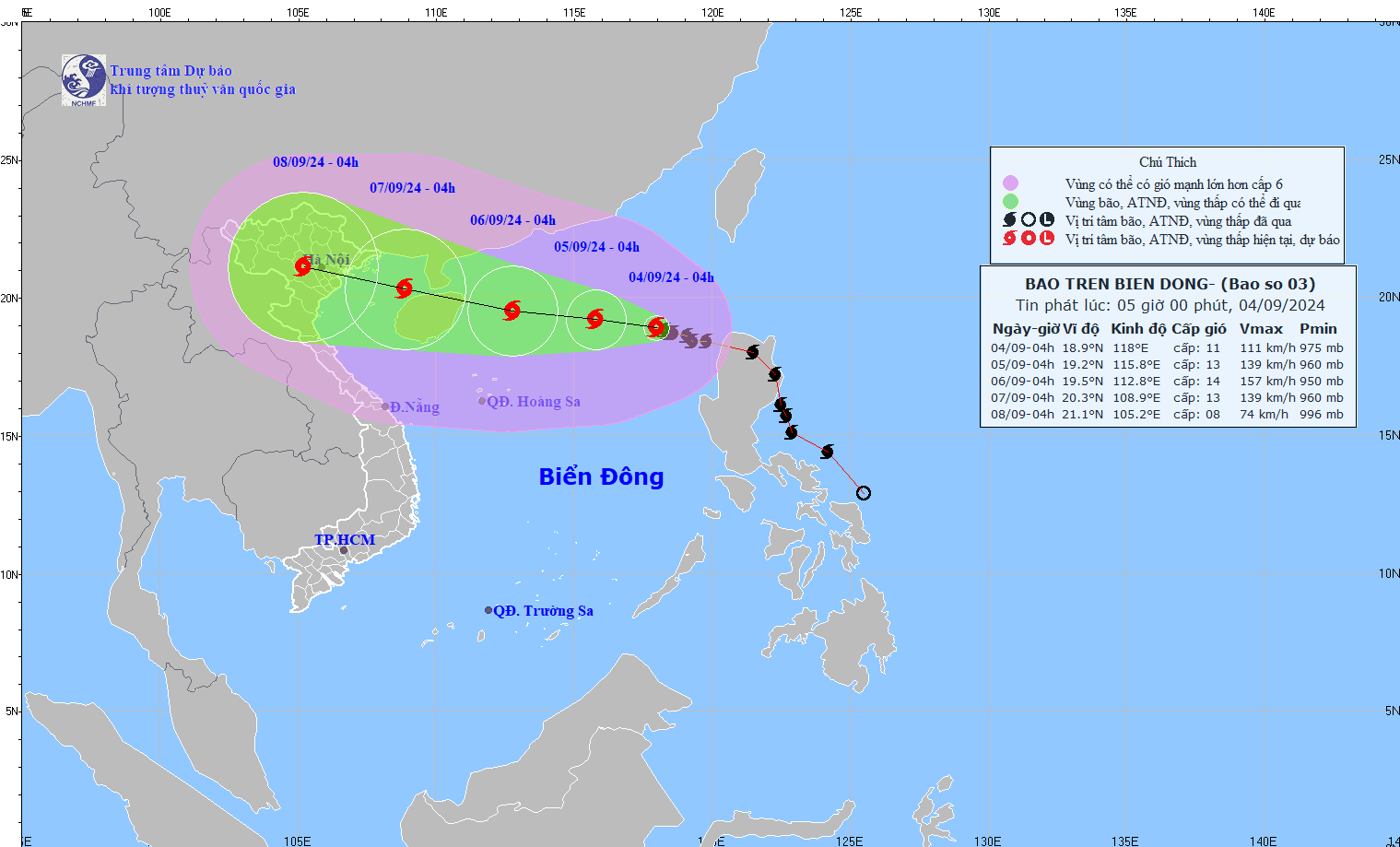 Yagi is expected to pound northern and central localities of Vietnam this weekend.