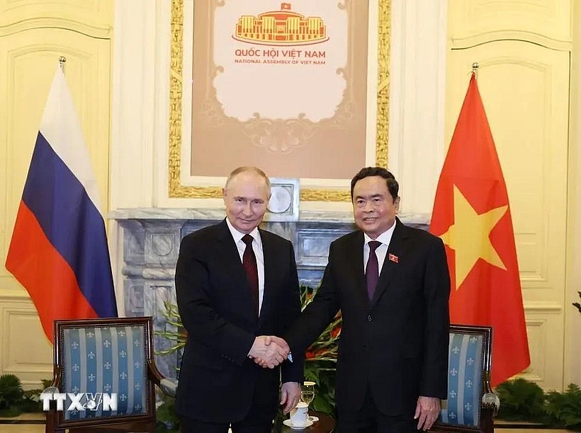 National Assembly Chairman Tran Thanh Man (right) and Russian President Vladimir Putin (Photo: VNA)