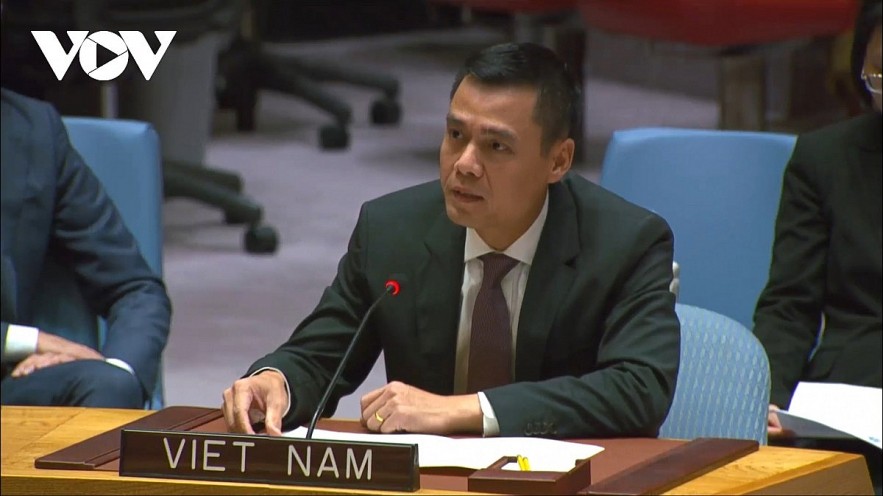 Ambassador Dang Hoang Giang, Permanent Representative of Vietnam to the UN addresses the event.