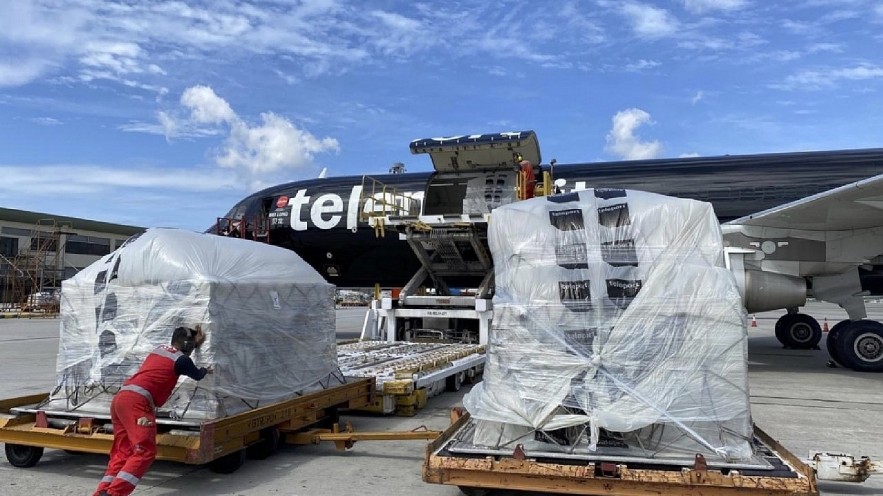 Three batches of relief supplies from AHA Center arrive at Noi Bai International Airport to support Vietnamese people affected by typhoon Yagi and subsequent floods and landslides.