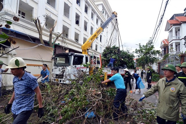 Residents and authorities in Hạ Long City work hard to clean up after Typhoon Yagi.