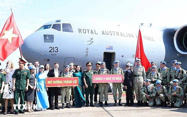 Send-off ceremony for peacekeeping field forces to Abyei and South Sudan, Ha Noi, September 24, 2024. Photo: VNA