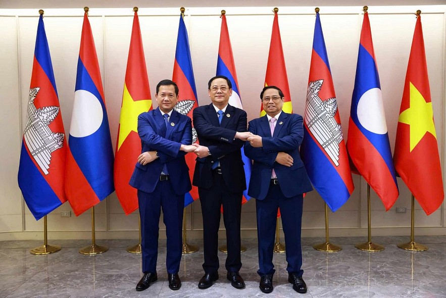 The Prime Ministers of Vietnam, Cambodia, and Laos agree that economic and trade cooperation between the three nations needs strategic breakthroughs. Photo: Duong Giang