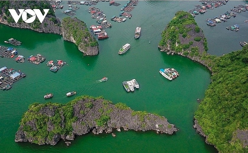 Ha Long Bay, a UNESCO World Heritage Site, is one of the most popular tourist destinations in Vietnam.