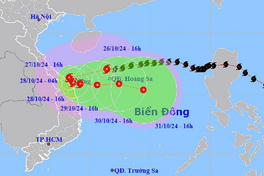 Projected path of Typhoon No. 6 as of October 26. Source: NCHMF