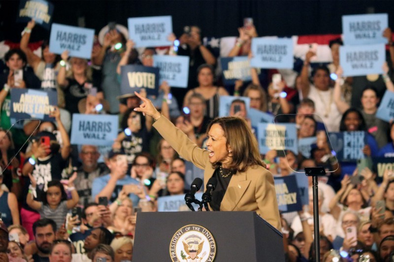 Kamala Harris and her supporters