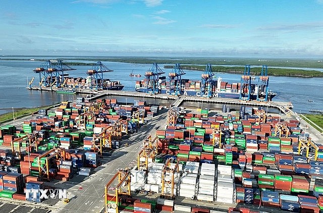 Cargo containers at Gemalink International Port, Phu My town, Ba Ria-VungTau province. Photo: VNA