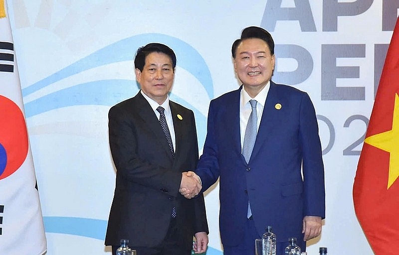 President Luong Cuong meets with President of the Republic of Korea Yoon Suk Yeol