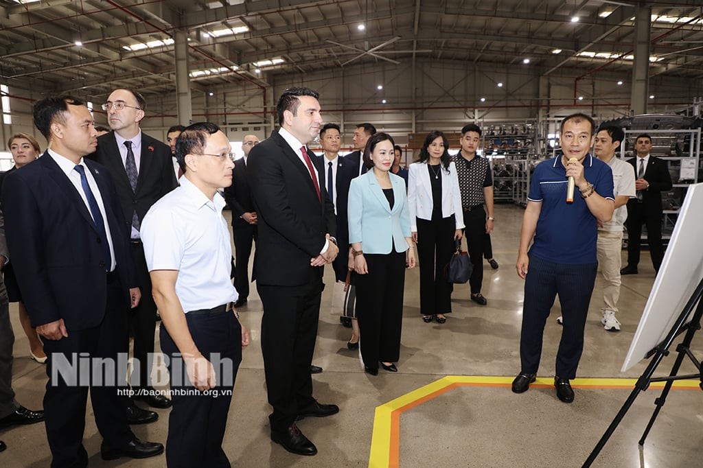 A high-ranking delegation of the National Assembly of the Republic of Armenia visited the Hyundai Thanh Cong Automobile Manufacturing and Assembly Plant in Ninh Binh Province. (Photo: Ninh Binh Newspaper)