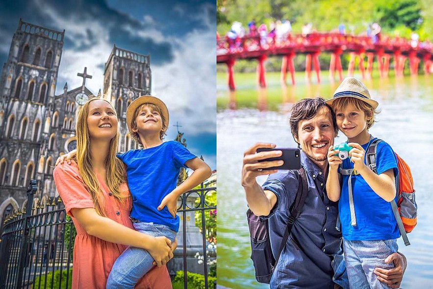 Exploring Hanoi’s Old Quarter is among the highlights for families visiting Vietnam. Photo: Local Vietnam