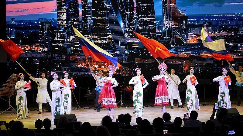 Vietnamese artists perform at the opening ceremony of the Vietnamese Cultural Days in Russia in 2024.