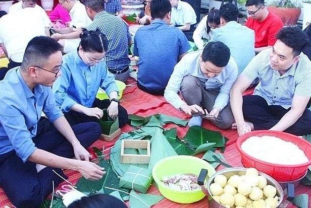 At a traditional banh chung making event in Phnom Penh on January 27.