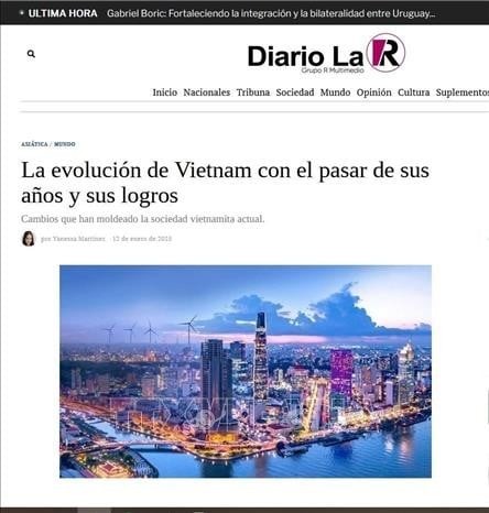 Screenshot of the article on Vietnamese culture from the Uruguayan newspaper Diario LaR. Photo: Dieu Huong/VNA Correspondent in South America)